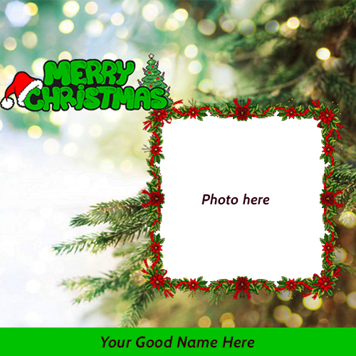 Merry Christmas Photo Frame 2019 With Own Name Merry Christmas Photo Frame 2019 With Own Name