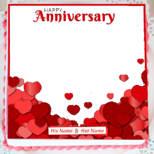 Love Anniversary Cake Photo Frame With Name Love Anniversary Cake Photo Frame With Name