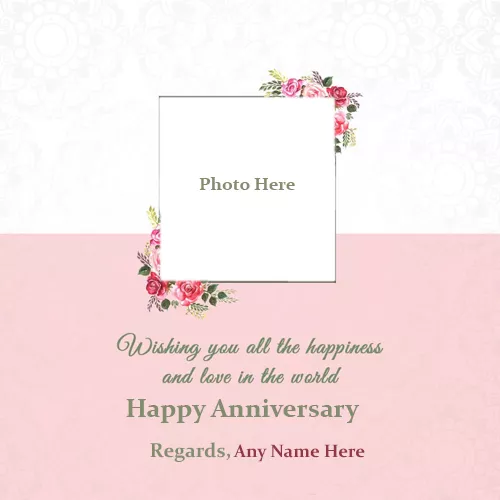 Anniversary Card With Name And Photo