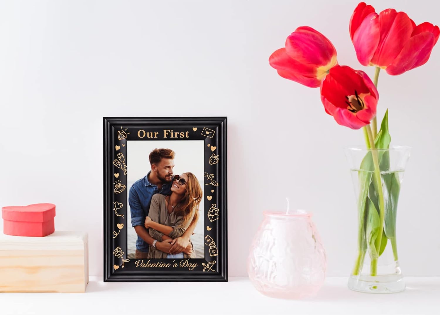 First Valentine's Day | Romantic Valentines Day Gifts For Wife Husband Couples Name
