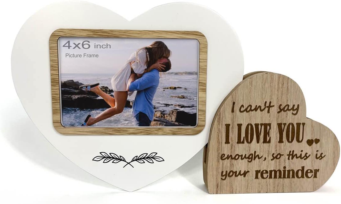 Valentines Gifts Engagement Gifts For Couples, 4x6 Picture Frame With Heart Shaped