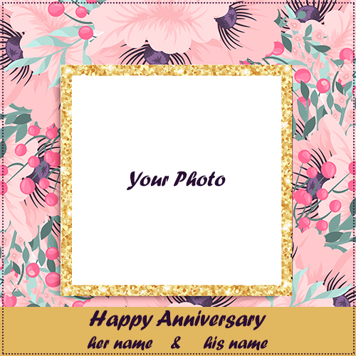 Marriage Wedding Anniversary Card With Name And Photo Edit