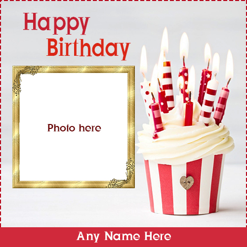 Birthday Cake Candles Images And Photos Frame With Name