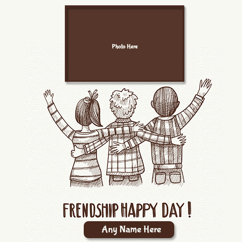 Happy Friendship Day 2025 Wishes images Frames with Name