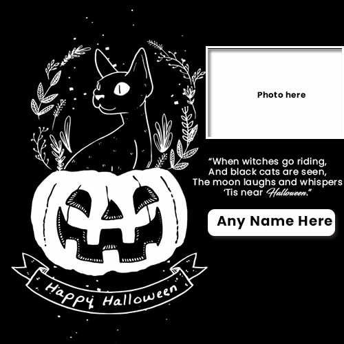 Happy Halloween Day 2025 Photo Frames Wishes Cards With Name