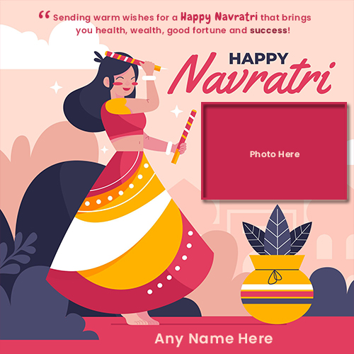 Happy Navratri 2025 Photo Frames With Name