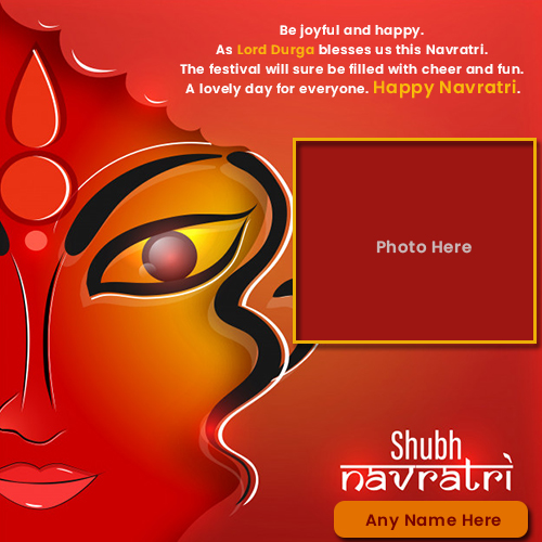 Maa Durga Puja Navratri 2025 Photo Frames With Name Edit