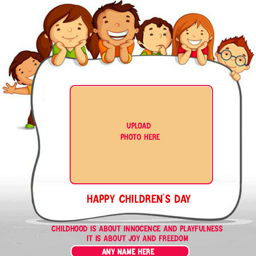 Childrens Day 2025 Card With Photo And Name Generator
