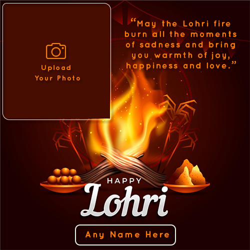 Make Name On Lohri 2025 Wishes Photo Frame Free Download
