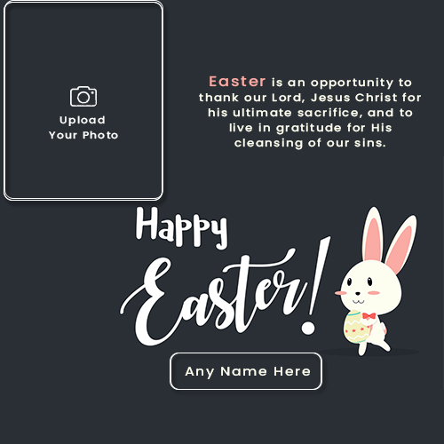 Happy Easter Monday 2025 Frame With Name And Photo