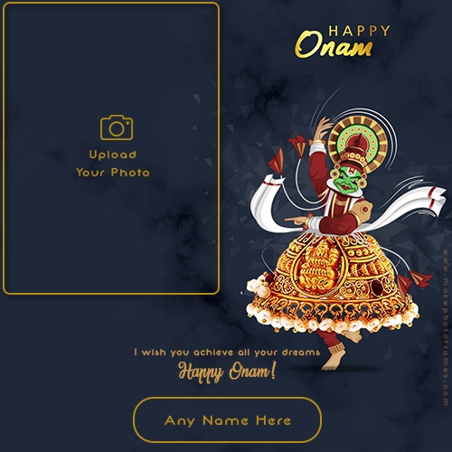 Happy Onam Pookalam 2025 Writing Name And Photo