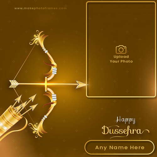 Happy Dussehra Vijayadashami 2025 Wishes Card Photo With Name Editor