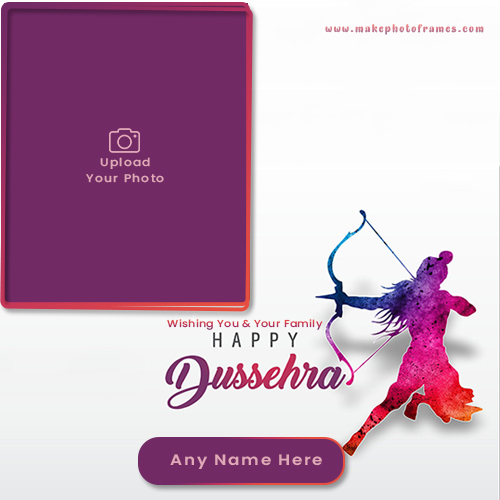 Dasara Vijayadashami 2025 Wishes Card Photo With Name Editor