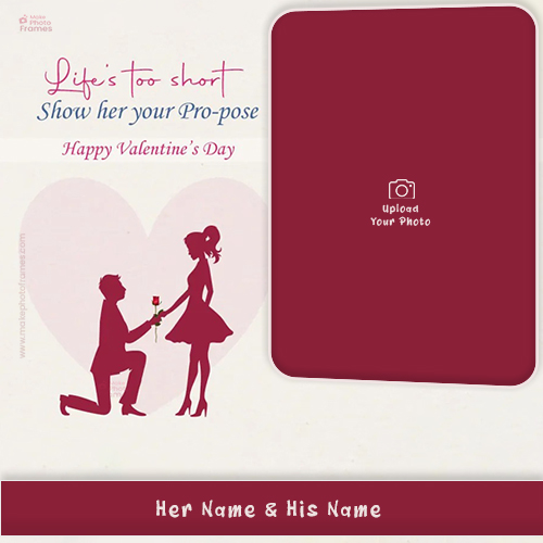 Happy Propose Day 2025 My Love Photo Frame With Name