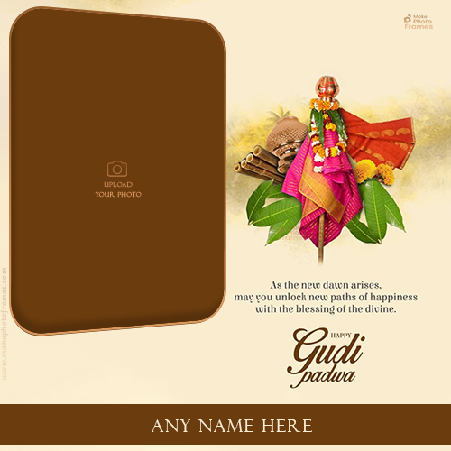 Gudi Padwa Marathi Festival 2025 Card With Name And Photo Edit