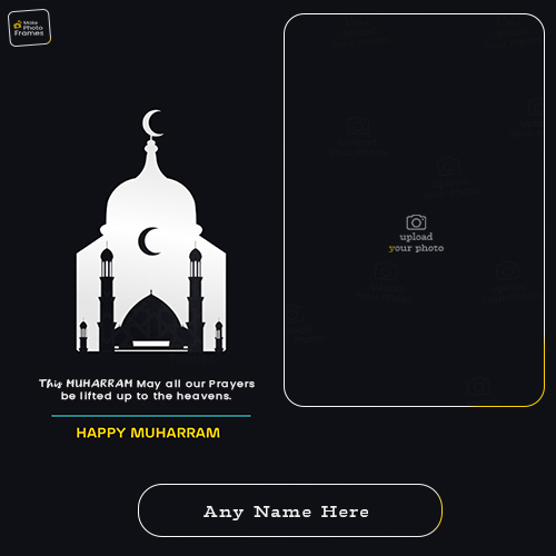 Create Your Name On Happy Muhhrram Greeting Card Design Photo