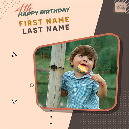 4th Birthday Photo Frame With Name