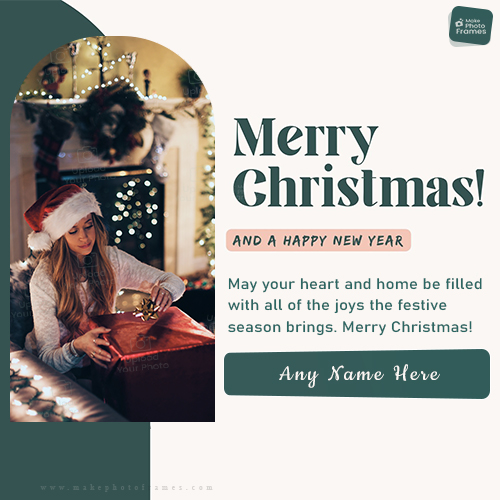 Happy New Year And Merry Christmas 2025 Wishes Photo With Name Edit