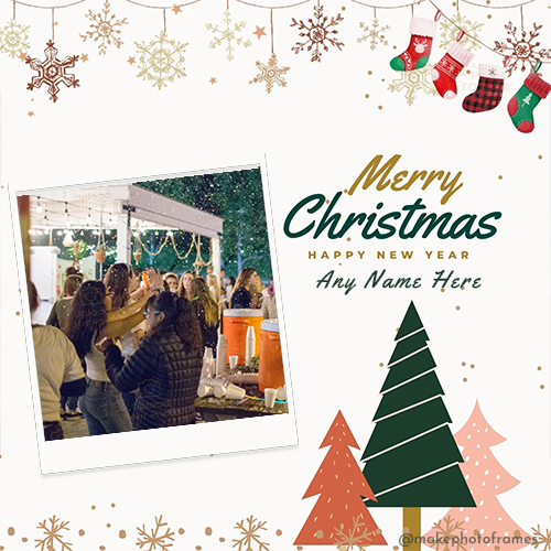 Merry Xmas And Happy New Year 2025 Wishes Photo With Name