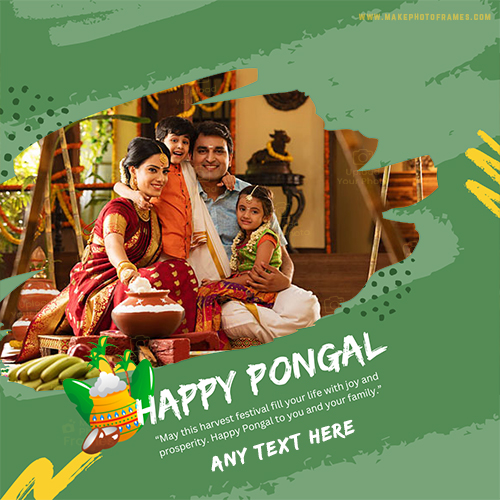 Make Happy Pongal 2025 Photo Frame With Name
