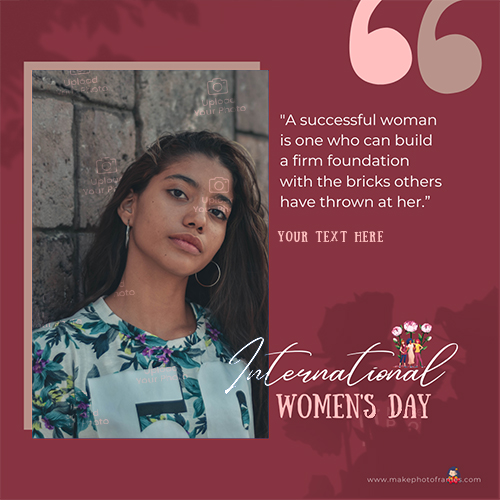 Create Name On Happy Women's Day 2025 Card Photo Frame Download