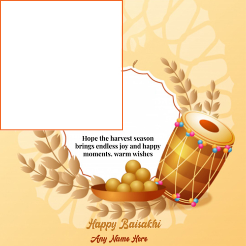 Happy Baisakhi And Tamil New Year 2025 Photo Frame With Name