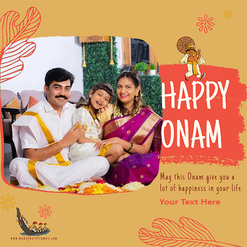 Happy Onam 2025 Photo Frame With Name And Photo Edit