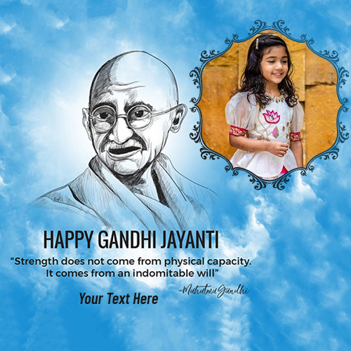 2 October Gandhi Jayanti 2025 Photo Editor Online With Name