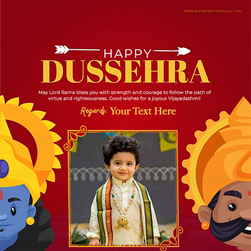 Happy Dussehra Wishes 2025 Picture Frames Maker With Name