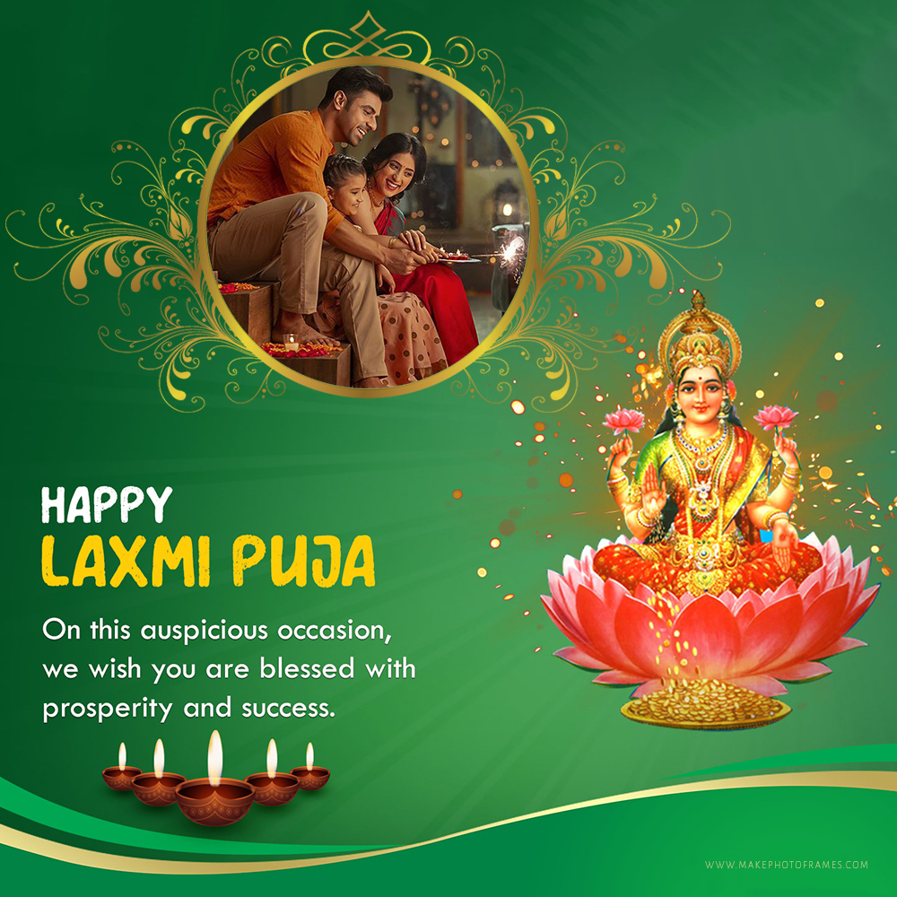 Happy Diwali Laxmi Puja 2025 Wishes Photo With Frame