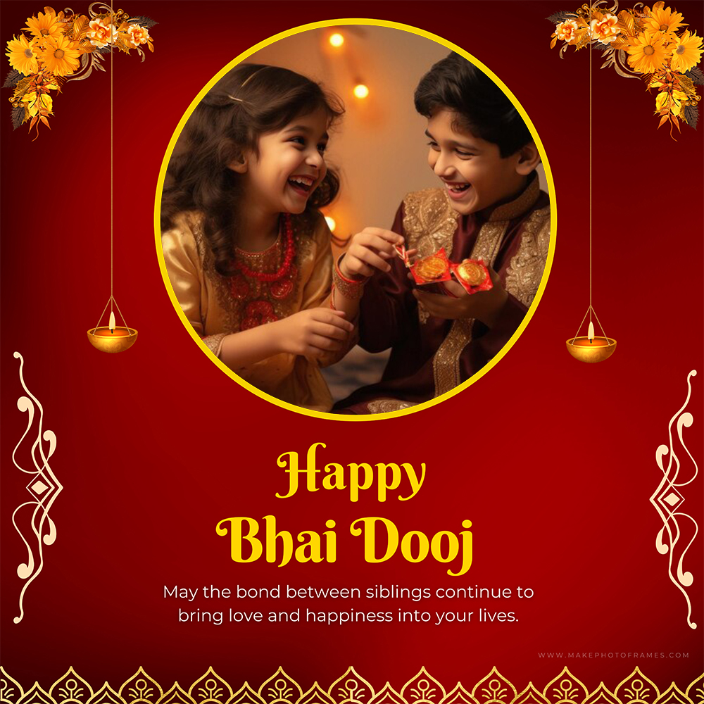 Happy Bhai Dooj 2025 Images For Brother Photo Frame Online