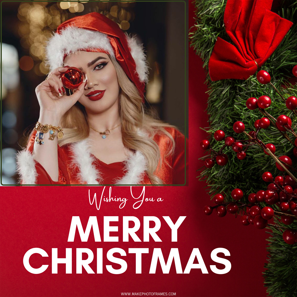 Create Custom Merry Christmas 2025 Photo Card Template With Frame