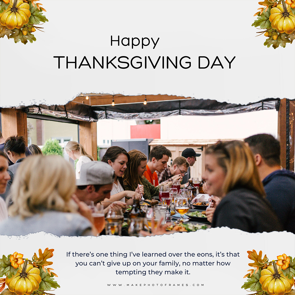 Thanksgiving 2025 Greeting Card Images With Photo Frame Edit Online