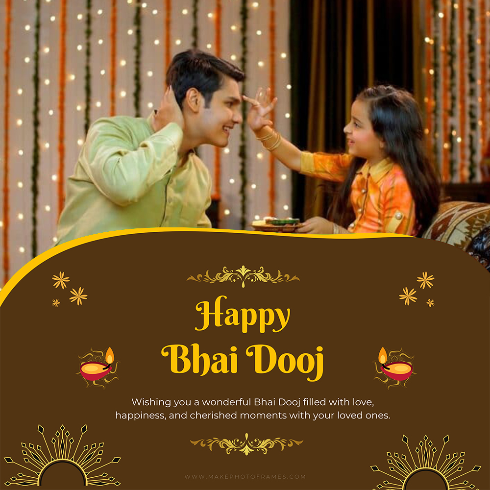 Add Photo To Bhai Dooj 2025 Greetings Card Images Free Download