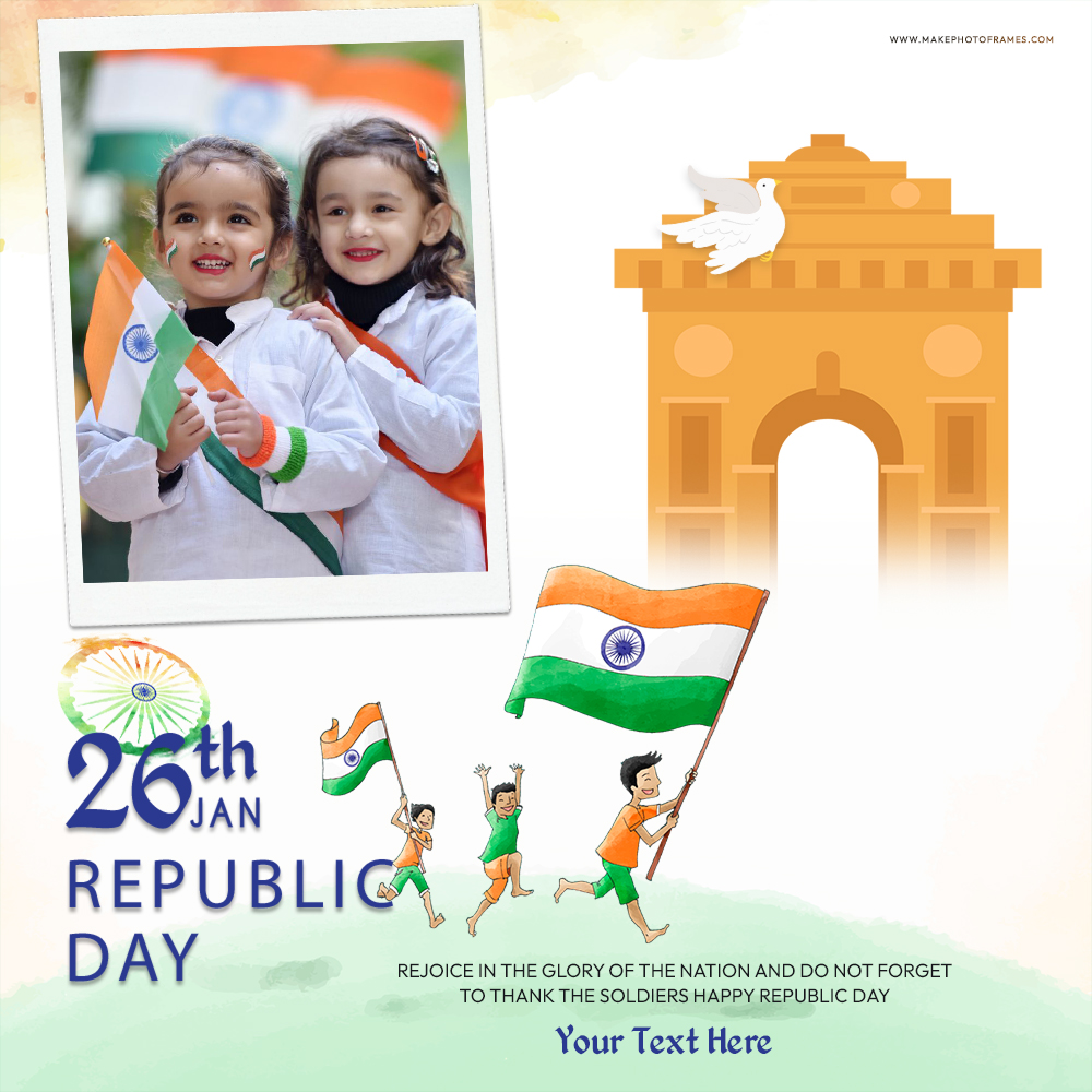 Happy 75th Republic Day 2025 Wishes Photo Frame Editor With Name
