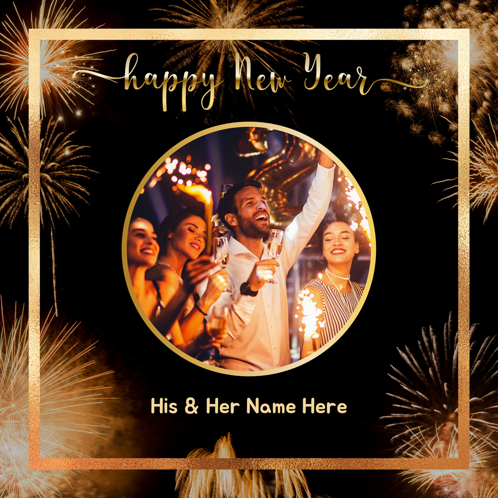 Naya Saal Mubarak 2025 Wishes Photo Frame With Name