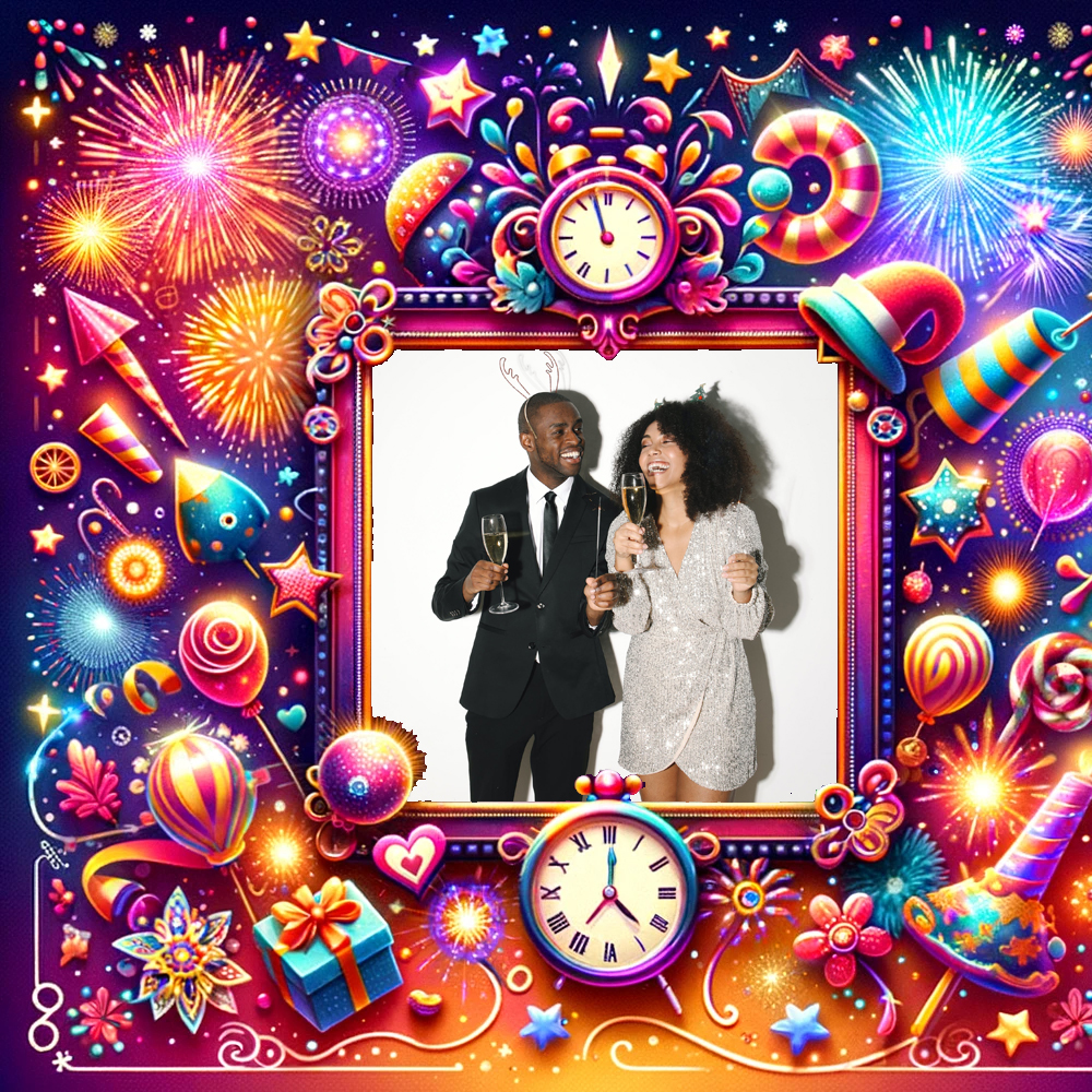 Wishing You A Happy New Year 2025 Photo Card Frame With Name