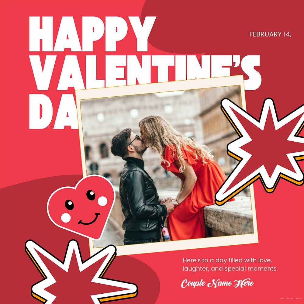 Create Name On Love Valentine Day 2025 Photo Frame With Card Pics