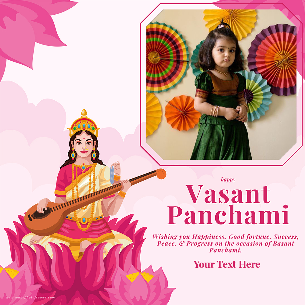 Happy Vasant Panchami 2025 Wishes Quotes Photo Frame With Name