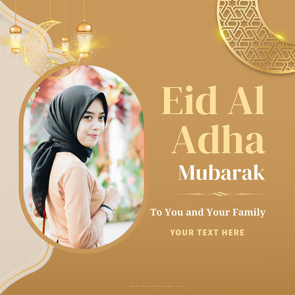 Eid Al Adha Mubarak Images 2025 Photo Frame With Name