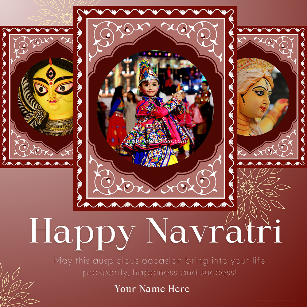 Navratri Festival 2025 Status Photo Frame HD Download With Name
