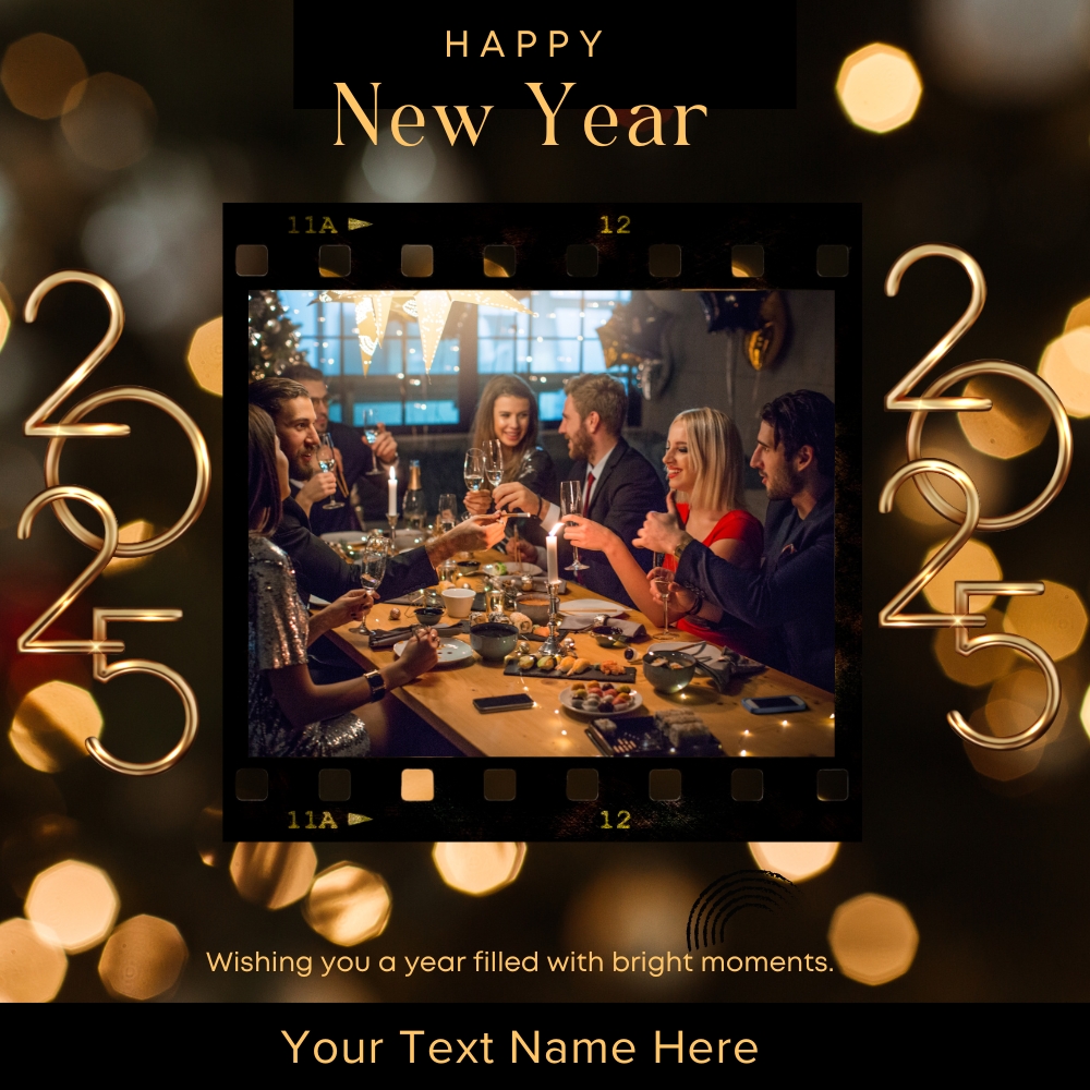 New Year 2025 Wishes With Own Photo Frame With Name