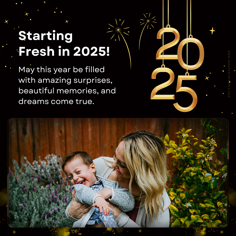 Bye Bye 2024 Welcome 2025 Picture Frame With Name And Photo Card Download