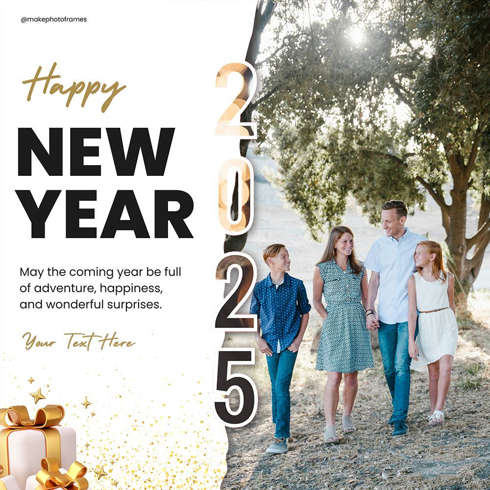Happy New Year Photo Frame 2025 Online Editing With Name