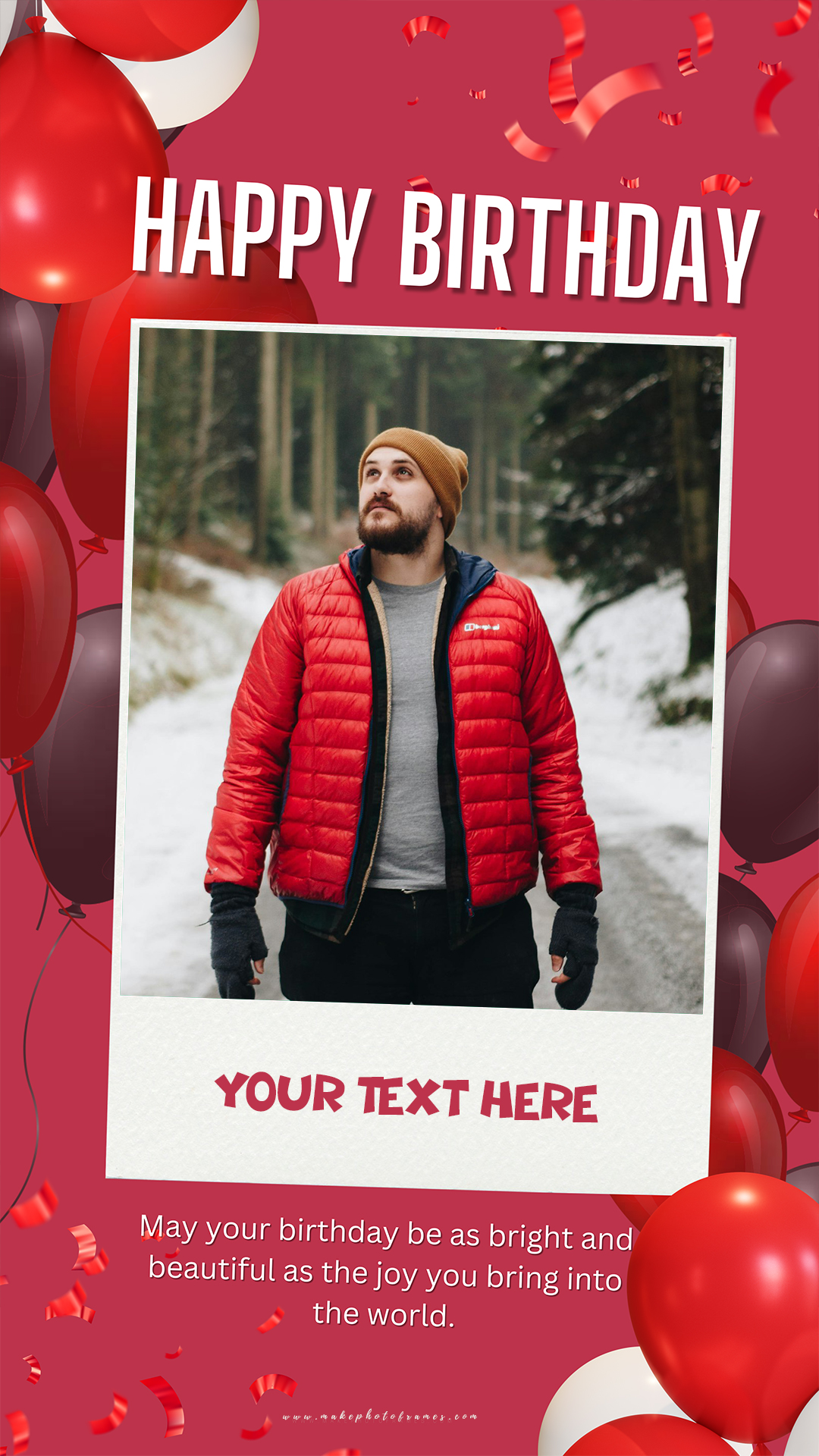 Happy Birthday Instagram Background Photo Frame With Name