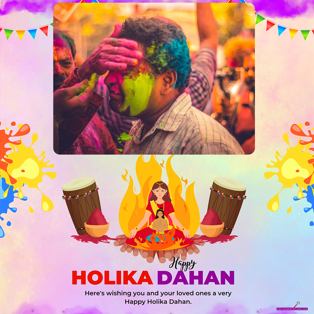 Holika Dahan WhatsApp DP Status Photo Frame With Name