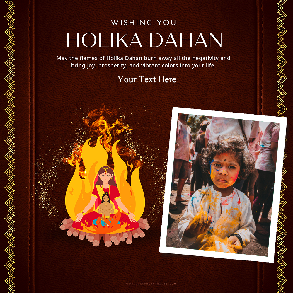 Holika Dahan Instagram Status Photo Frame With Name