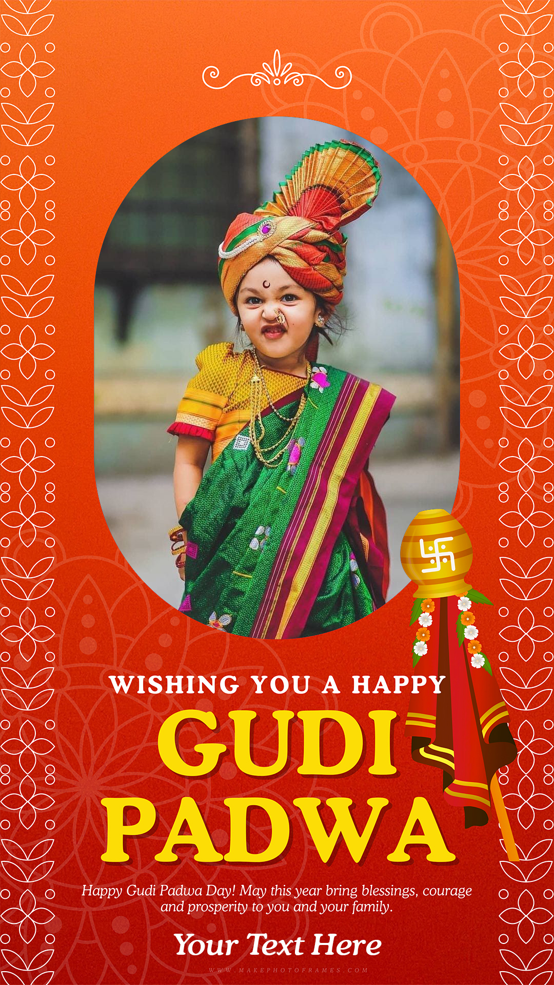 Gudi Padwa 2025 WhatsApp Status Photo Frame With Name