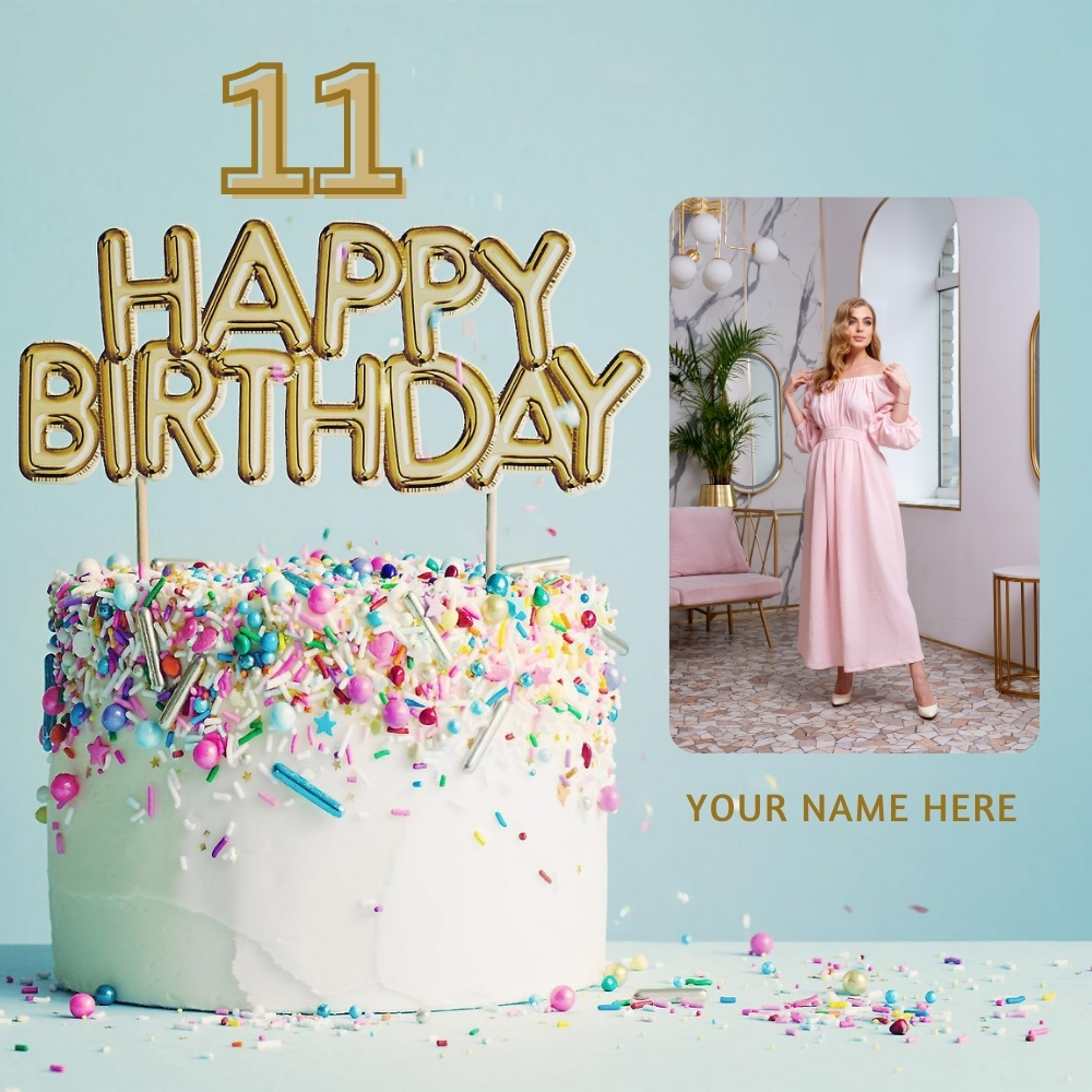 10th Birthday Cake Topper With Name And Photo Edit