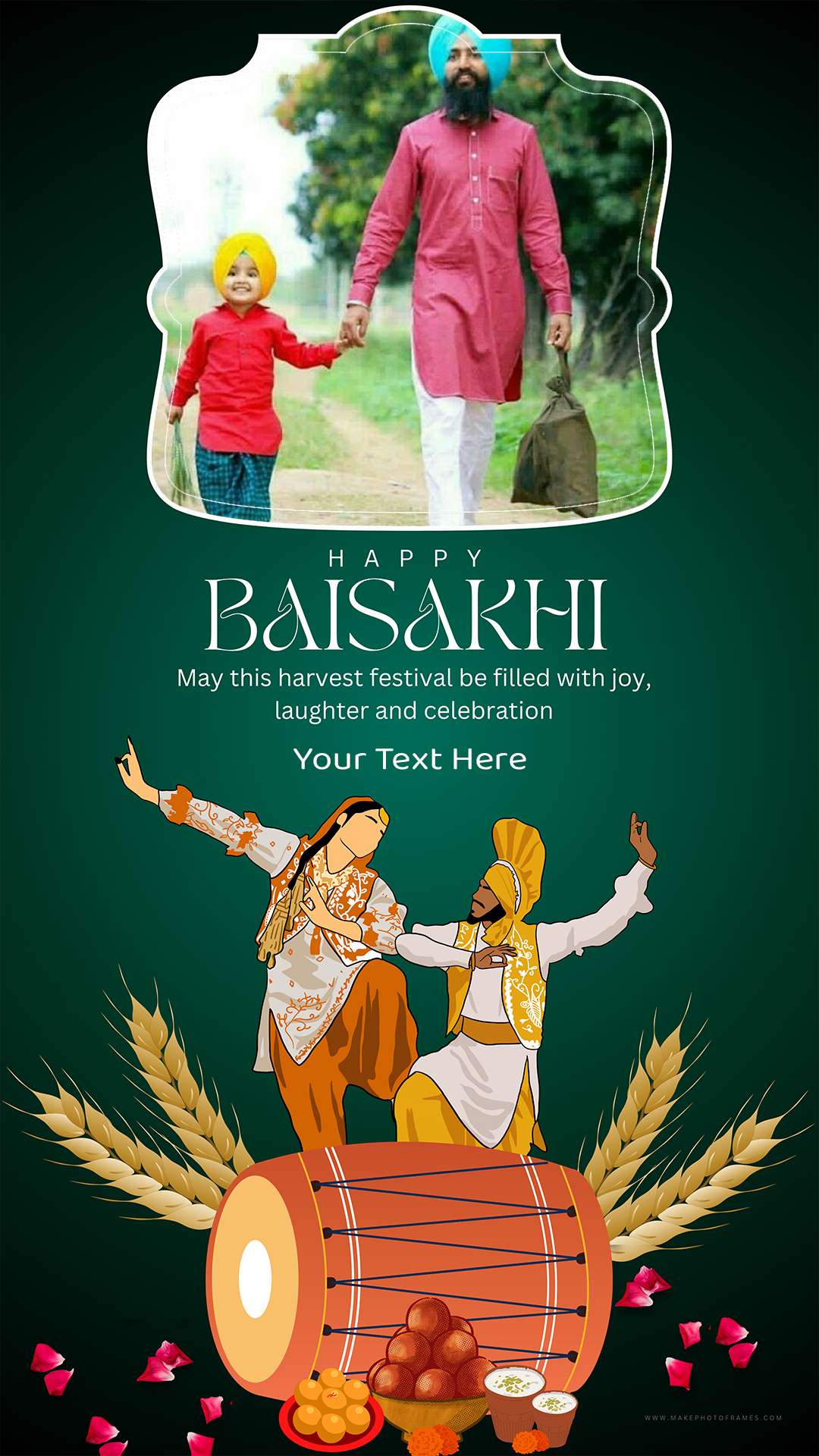 Vaisakhi WhatsApp DP Status Photo Frame With Name